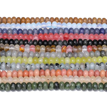 Songxi 5x8mm Natural Gold Rutilated Quartz Stone Rondelle Beads, 75PCS Spacer Round Loose Abacus Beads for Jewelry Making, Gemstone for Bracelet Necklace Earrings, Arts and Crafts - color: Gold Rutilated Quartz