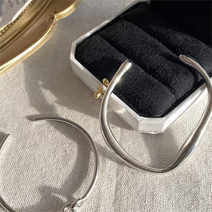 925 Sterling Silver Bangles For Women Handmade Silver Bangles Open Adjustable Bangle Bracelets For Women Silver Open Cuff Bracelets Stackable Wrap Bangles Festival Jewelry Gifts - color: Style 15