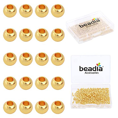 14K Gold Plated Round Spacer Beads 2.5mm 500pcs for Jewelry Making Findings Non Tarnish - color: 14K Gold, size: 2.5mm