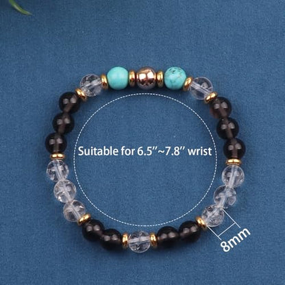 KSQS Healing Stone Bead Bracelet for Women, Natural Gemstones Balance Protection Bracelet, Spiritual Crystal Beads Bracelet Anxiety Relief with Meaning Card - color: Healing