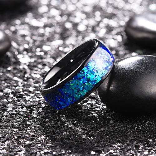 King Will 4mm 6mm 8mm Tungsten Carbide Wedding Band for Men Size 5-15 - color: A-8mm blue-purple