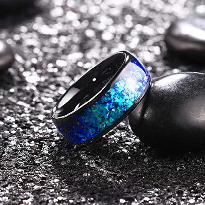 King Will 4mm 6mm 8mm Tungsten Carbide Wedding Band for Men Size 5-15 - color: A-8mm blue-purple