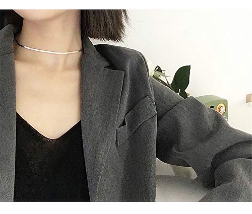 2mm Snake Chain Choker Necklace for Women 925 Sterling Silver 14K Lightweight Crafted Herringbone Magic Thin Flat Chain Claw Clasp Dainty Necklace 18 inch