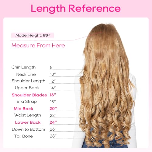 REECHO 24" 1-Pack 3/4 Full Head Curly Wave Clips in on Synthetic Hair Extensions HE008 Hairpieces for Women 5 Clips per Piece-Black Brown - color: Black Brown, size: 24 Inch (Pack of 1)