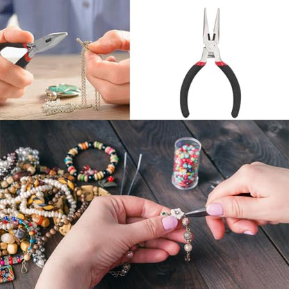 EuTengHao 1504Pcs Open Jump Ring and Lobster Clasps Kit Jewelry Making Repair Kit with Jewelry Pliers Tweezers (KC Gold) - color: KC Gold