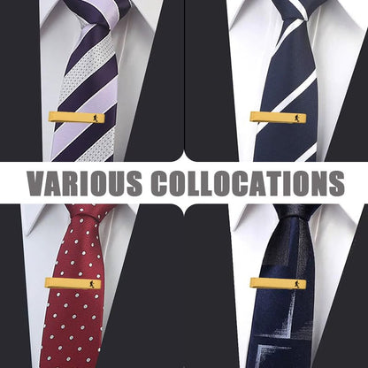 Mens Airplane Tie Clip for Boyfriend Husband Son Flight Attendant Accessories for Men - style: Gold Football