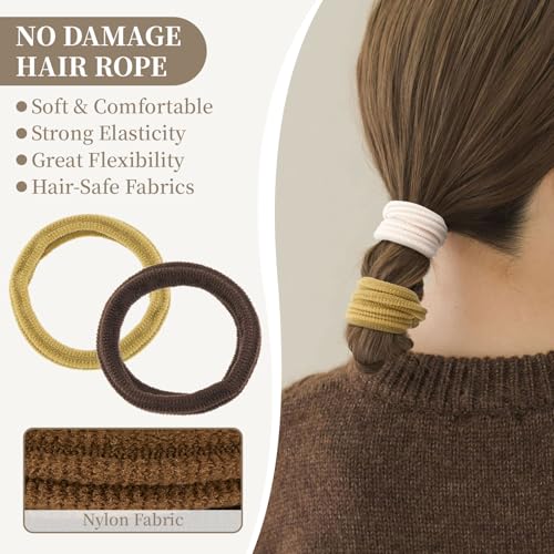 QIUTIMIY 10 Pcs No Damage Hair Ties Thick Hair Elastic Rubber Bands Hair Accessories Scrunchies Seamless for Women - color: Style 5