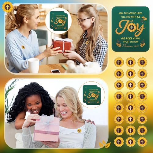 Sayglossy 30 Sets Sunflower Pins on Card Bulk Religious Joy Faith Sunflower Pins with Card Gifts Religious Christian Bible Verse Lapel Pin with Cards for Church Gift - style: Sunflower