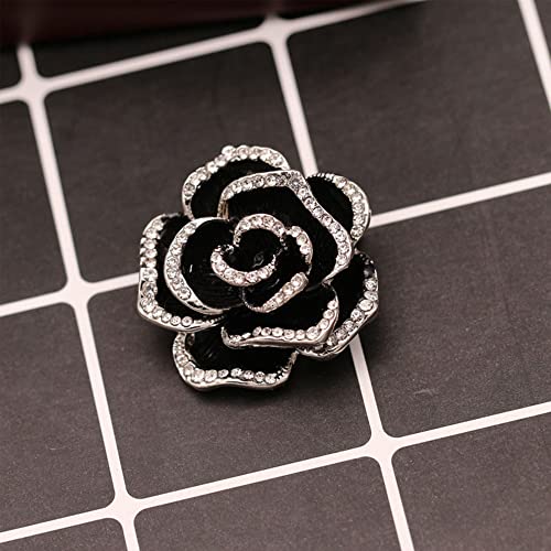Women Camellia Flower Pearl Enamel Brooch Pins for Ladies Jewelry Fashion - color: E