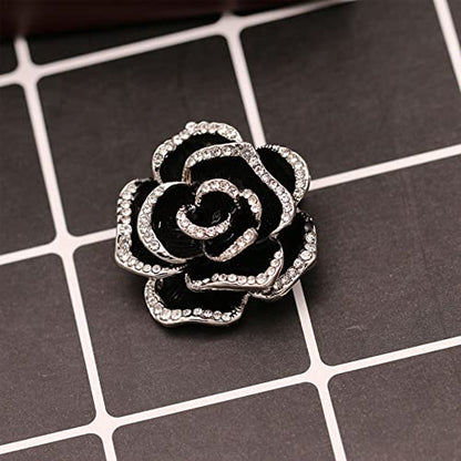 Women Camellia Flower Pearl Enamel Brooch Pins for Ladies Jewelry Fashion - color: E