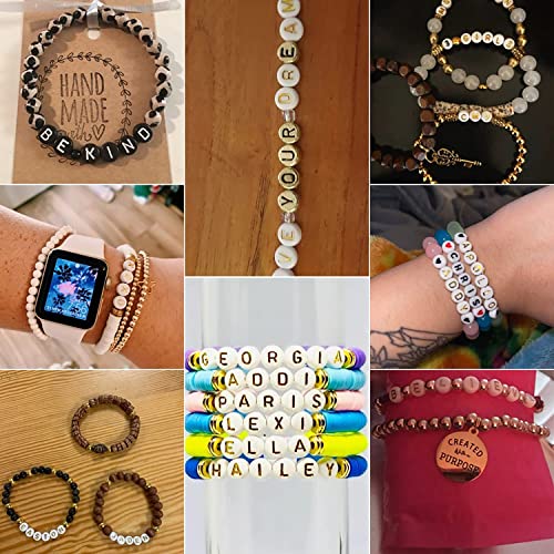 Acrylic Letter Beads Alphabet Black Letter White Cube Beads for Friendship Bracelets and Gifts Souvenir Jewelry Making(6 * 6mm Cube, 900pcs) - color: Black White(Cube)