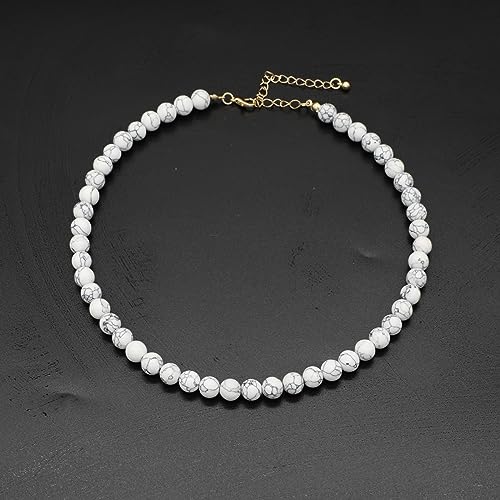 JNF Chunky Beaded Necklaces Women Large Big Ball Bead Choker Necklace Bold Statement Beads jewelry Gift - color: White