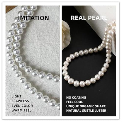 Collector's Natural Pearl Necklace,Baroque Pearl Necklace for Women, June Birthstone Jewelry Gift for Women's - color: 6.0-7.0mm 18inch