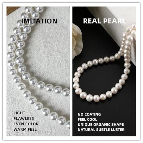 Collector's Natural Pearl Necklace,Baroque Pearl Necklace for Women, June Birthstone Jewelry Gift for Women's - color: 5.0-6.0mm 18inch