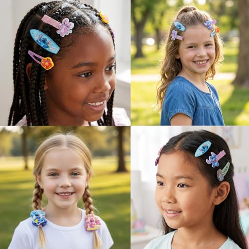 Stitch Hair Accessories Set with Hair Clips, Bows & Scrunchies - color: Disney Stitch