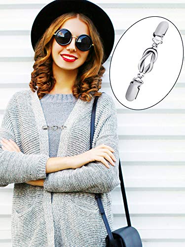 Jetec 4 Pieces Vintage Sweater Shawl Clips Retro Cardigan Collar Dress Shirt Brooch Clips for Women Wearing, 4 Styles - style: Adorable Style