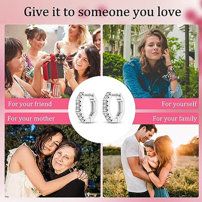 Parmuz 925 Sterling Silver Butterfly Huggies Hoop Earrings for Woman | Gold Plated Cubic Zirconia Star Moon cross Twisted huggie Hoop Post Chunky Small Tiny cuff Snake Heart Earring Gift for Her - color: Polygon earring