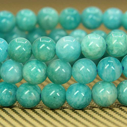 Angelstones Gemstones 6mm Round Beads Healing Crystal Bracelet for women | Natural Gemstone, Handmade Gifts for Women, Healing Crystal Round Beaded Stretch Bracelets, Unisex Jewelry for Women and Men - color: Brazilian Amazonite