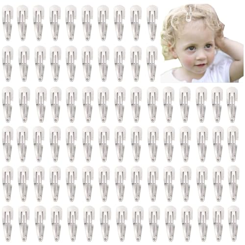 80 pack 2 Inch Silver Snap Hair Clips Hair Barrettes for Girls Kids Women | 2 inches 5cm snap hair clips water drop clips non slip hair accessory - color: Silver