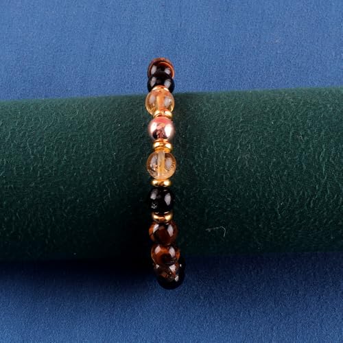 KSQS Healing Stone Bead Bracelet for Women, Natural Gemstones Balance Protection Bracelet, Spiritual Crystal Beads Bracelet Anxiety Relief with Meaning Card - color: Confidence
