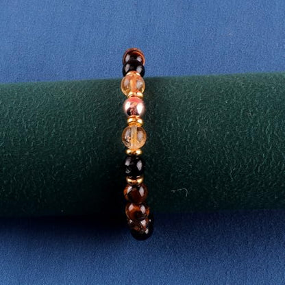KSQS Healing Stone Bead Bracelet for Women, Natural Gemstones Balance Protection Bracelet, Spiritual Crystal Beads Bracelet Anxiety Relief with Meaning Card - color: Confidence