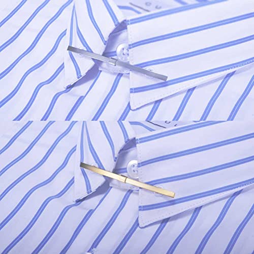 2 Pcs Metal Tie Collar Bar Pin Necktie Tie Clip Shirt Collar Clip Collar Pin Accessories for Men (Gold and Silver)