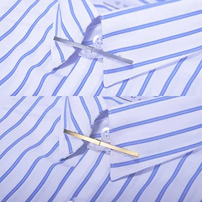 2 Pcs Metal Tie Collar Bar Pin Necktie Tie Clip Shirt Collar Clip Collar Pin Accessories for Men (Gold and Silver)