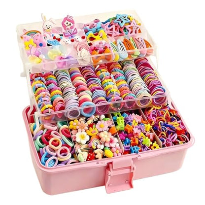 Little Girl Hair Accessories Set - Styling Tool | Girls Hair Accessories Set - for Carvinal Birthday Holiday Stocking Stuffer Dress Decor School