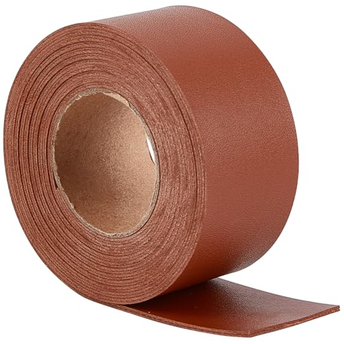 GORGECRAFT Flat Leather Cord 1.5 x 79 Lychee Grain Double-Sided Leather Strips 1.7mm Thick Saddle Brown PU Leather Strap Braided Threads for DIY Crafts Guitar Belt Bracelet Jewelry Making - color: Saddle Brown, size: 79x1.5"