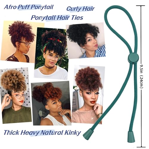 6 Pcs Adjustable Thick Hair Ties, Large Ponytail Holders for Natural Hair, Buns, Locs, Dreads, Curly & Afro Hair/Puffs - 3 Colors Hair Bracelet Bulk - color: Multicolor