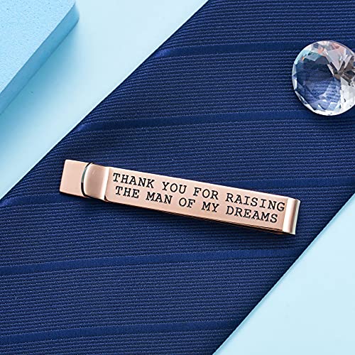 Father of the Bride and Groom Gifts - Wedding Tie Clips for Groomsmen From the Bride - Stainless Steel Tie Bars - color: Father of the Groom-Rose Gold