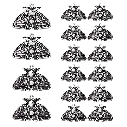 20pcs Moth Gothic Pendant, Moon Star Charm Witch Jewelry Vintage Alloy Animal Halloween Charm for Jewelry Making DIY Bracelet Necklace Earrings Crafts Bulk Jewelry Accessories