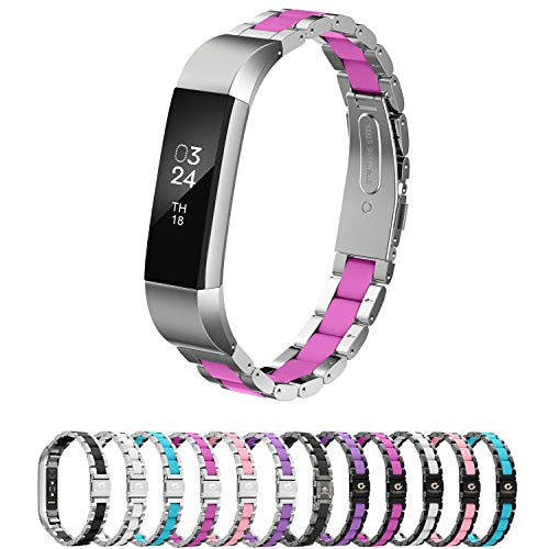 Compatible with Alta Bands Metal, Special Edition Replacement for Alta HR Stainless Steel Bands Adjustable Accessory Wristband Small Large for Alta Bracelet Women Men - color: B5-Silver-Rose