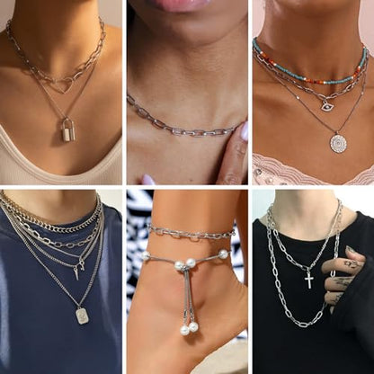 Kyutong 32.8 Feet Flat Oval Paperclip Jewelry Chain Link for Crafting | Stainless Steel Necklace Making Chain 8mm Oval Cable Chain Spool for Necklace Bracelet Crafts - color: Oval Paperclip Silver