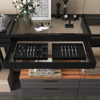 Oirlv Leather Ring Display Tray Black | Cushioned Holders Protect Rings, Perfect for Collection Display - style: P01707