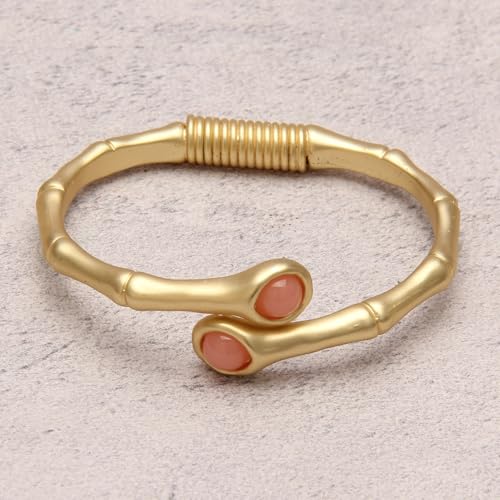 Gold Cuff Bracelet for Women Chunky Bracelet Statement Bracelet | Chunky Bangle Bracelets for Women Silver Beaded Open Bangle Stackable Stretch Bead Bracelet Boho Jewelry Gift for Wife Couple - style: Chunky Gold Bracelet