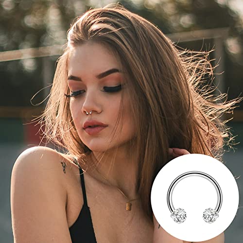 ONESING 20-30 Pcs Septum Rings 16G Septum Jewelry - Surgical Steel Piercings Horseshoe Helix Daith Smiley Tragus Lip Rings Nose Hoop Hinged Seamless Piercing Jewelry for Women Men - color: Color-A-16G-10mm