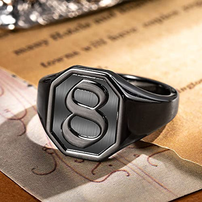 AILIN Initial Rings For Men Custom Old English Signet Rings For Women Pinky Ring With Letter