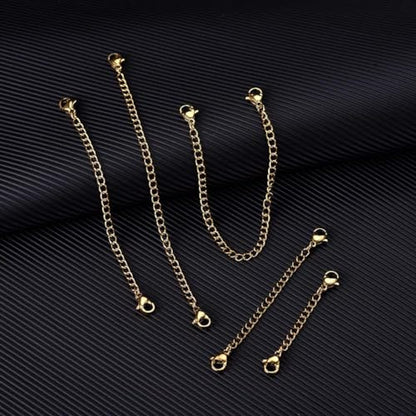 10Pcs Stainless Steel Necklace Extender Chain Links, Gold Necklace Extenders for Bracelet Anklet Stainless Steel Chain Extenders for Jewelry Making 2in 3in 4in 5in 6in (10 Gold) - color: Gold 10pcs