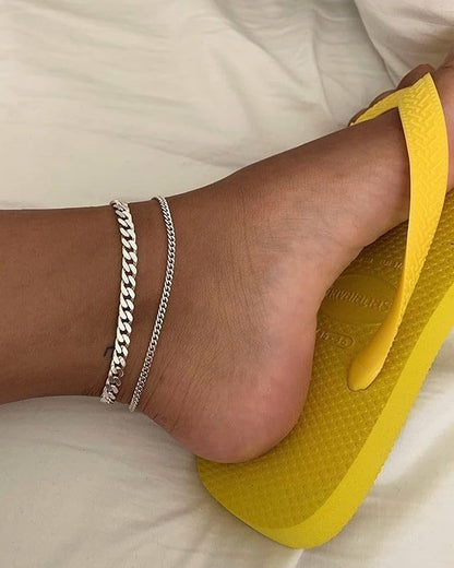 Waterproof Ankle Bracelets for Women Gold Anklets Non Tarnish Pearl/Figaro/Cuban/Snake Chain Anklet Adjustable Anklets for Womens Summer Beach Anklet Foot Jewelry for Women Gift - color: Figaro Chain-Silver