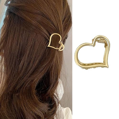 Small Gold Heart Hair Clip for Women - Cute Mini Hairpin Accessory for Half Hair - Alloy Metal Fashion Hair Clips 1PCS - color: Heart