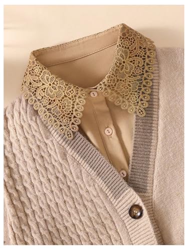 Verdusa Women's Fake Collar Detachable Dickey Collar Half Shirts Blouse - color: Coffee Brown