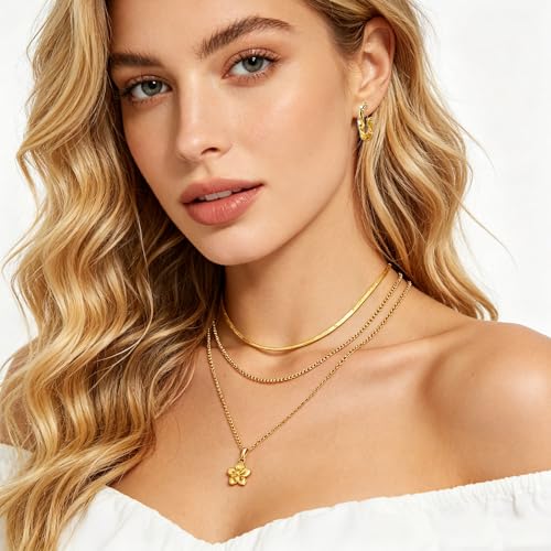 NEWITIN 49 Pieces Gold Jewelry Set for Women Fashion Costume Jewelry Gold Plated Necklace Bracelet Ring Earrings Set for Women - color: Gold Jewelry Set C