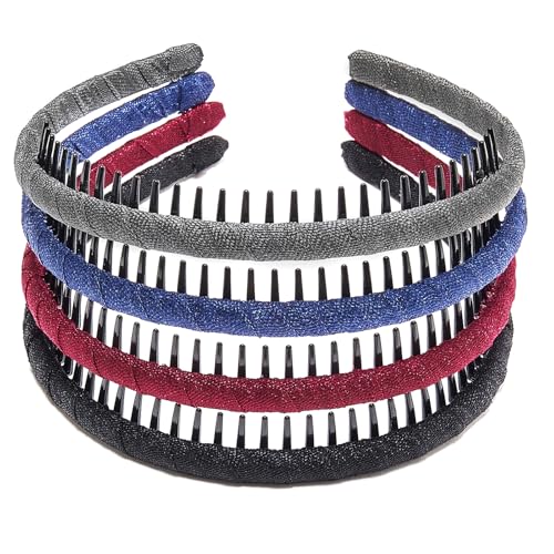 STHUAHE4PC Multicolor Protection Resin Teeth Comb Hair Hoop Hairband Headband Hair Accessories by Beauty hair (Multi-colored-No.9) - color: Multi-colored-No.9