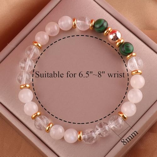 KSQS Healing Stone Bead Bracelet for Women, Natural Gemstones Balance Protection Bracelet, Spiritual Crystal Beads Bracelet Anxiety Relief with Meaning Card - color: Grief