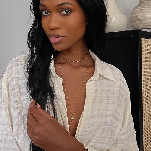 Body Chain Jewelry for Women, Layered Waist Chain for Bikinis | Sexy Body Jewelry, Adjustable Fit, Chest Belly Chain, Gold & Silver Options, Beach Vacation, Festivals Raves & Concerts - style: 1 Diamond(Gold)