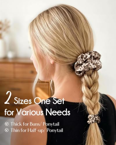 YANIBEST Satin Scrunchies, Prevent Breakage and Frizz, 8 Pack | Hair Ties No Damage For Women, Gentle on Hair, Sleep Workouts - color: Classic Neutrals