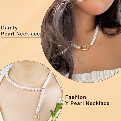 Sereney 8mm Starfish Pearl Sterling Silver Choker Bridal Birthday Necklace | Sterling Silver 8mm Freshwater Starfish Pearl Choker, Wedding Bridal Jewelry Birthday Gifts for Women, grils - style: Gold White Pearl