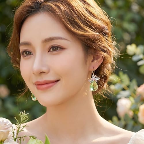 Butterfly Dangle Earrings Crystal Teardrop Gold Plated For Women | Butterfly Dangle Earrings Crystal Teardrop CZ Drop Gold Plated Jewelry For Women Wedding Party And Formal Events