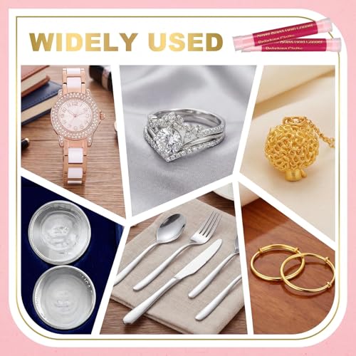 12 Pcs Jewelry Cleanning Cloth with Tube 7 x 6 Inch Silver Polishing Cloth Brass Cleaner for Sterling Silver Brass Gold Copper, Individually Wrapped(Pink) - color: Pink